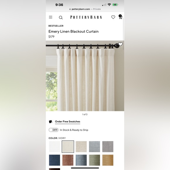 NWT - Emery Linen Curtain - Picture 4 of 4